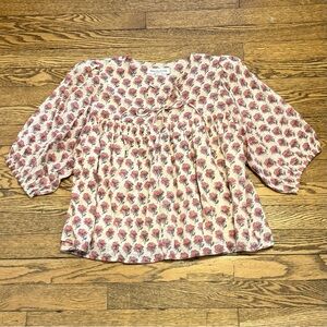 Emerson Fry M/L Pink Block Print Top